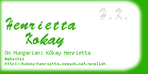 henrietta kokay business card