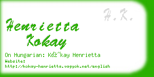 henrietta kokay business card